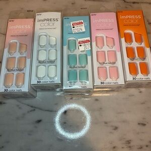 Kiss Impress Color Press on Nails Manicure bundle lot